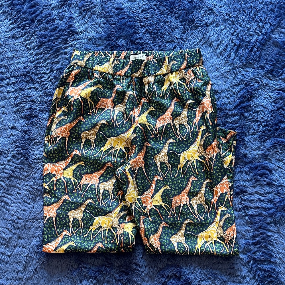 Giraffe Print Silk Pants